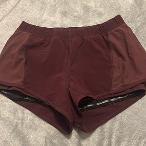 Maroon lululemon shorts